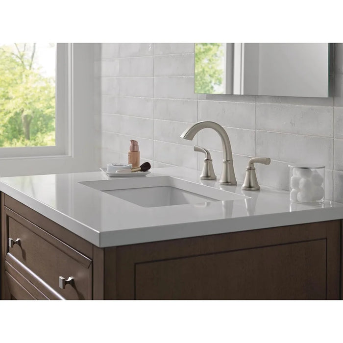 Widespread Bathroom Faucet Brushed Nickel, Bathroom Faucet 3 Hole, Bathroom Sink Faucet