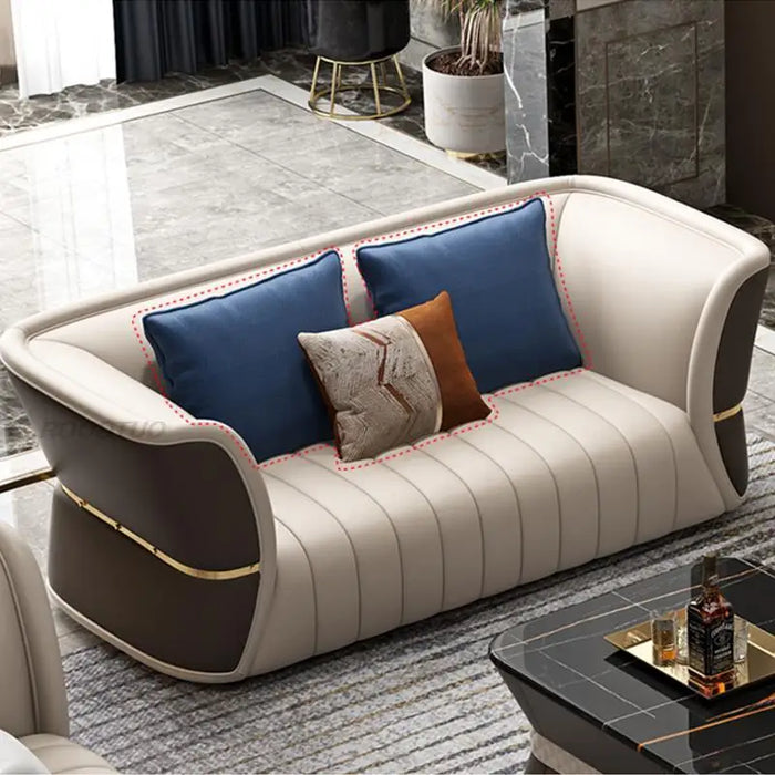 Italian Light Luxury Leather Sofa Model House Designer Economic Furniture And Sofas Living Room American Leather Sofa