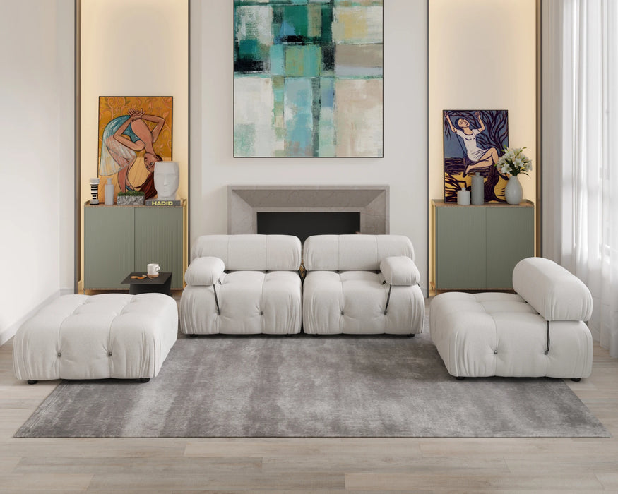 Convertible Modular Sectional Sofa L-Shaped Teddy Velvet Couch with Ottoman Minimalist Sofas Couches for Living Room Furniture