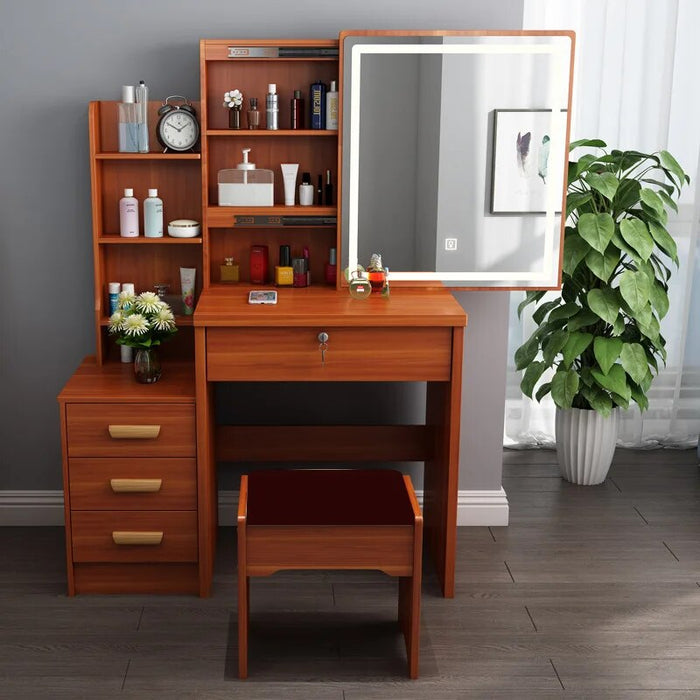 New Modern Dressing Table Cabinet Dressing Cabinet Apartment White Desk Bedroom Vanity Desk Light Mirror Dresser Home Furnitures