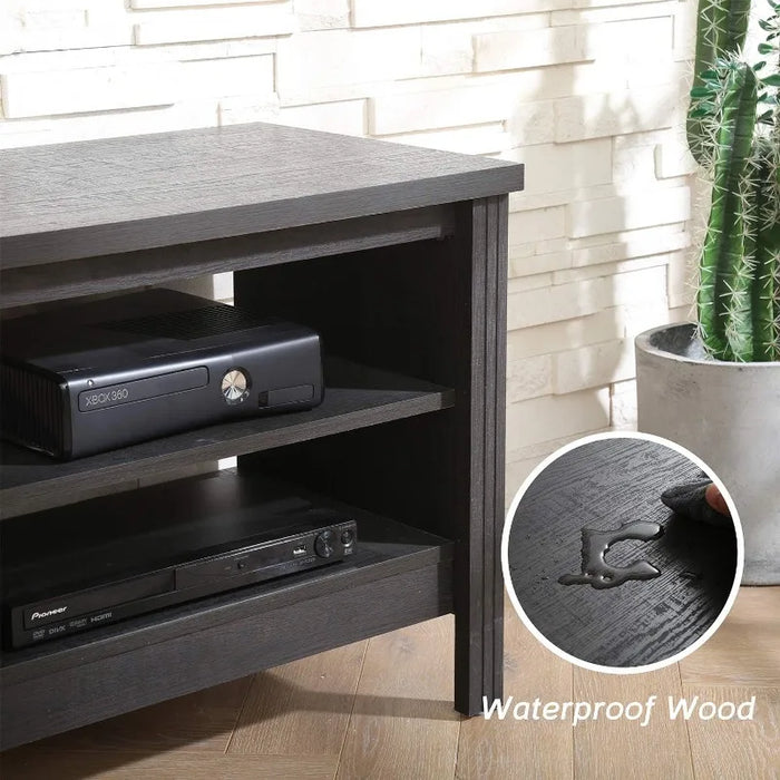 TV Stand for 85 Inch TV, Black Entertainment Center for 80-90 inch TV Console Table with 8 Cubby Storage for Living Room Bedroom