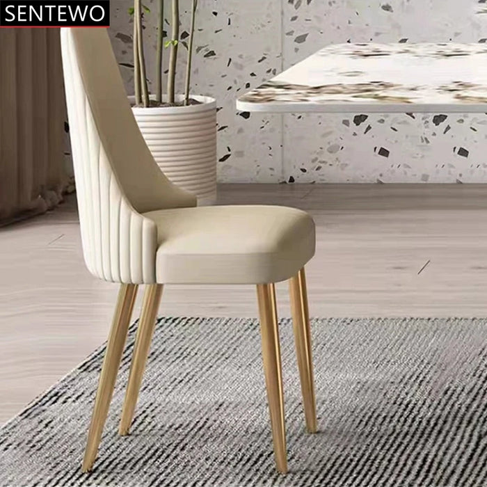 Luxury Rock Slab Dining Table 6 Chairs Set Metal Titanium Glaze Gold Frame Faux Marble Table Kitchen Furniture Eettafel Comedor