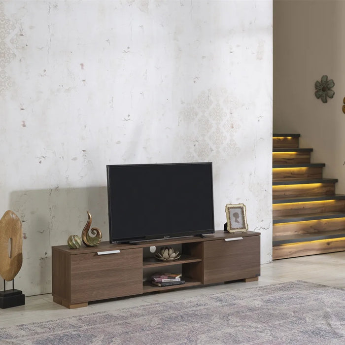 TV Stand Wall Unit Set TV Board – Cabinet with Two Doors  in Modern Design  Living Room Furniture TV Table Home Furnishings