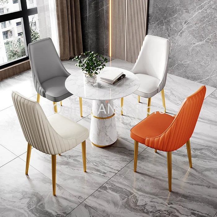Dresser Kitchen Bedroom Dining Chairs Nordic PU Leather Gold Ergonomic Dining Chairs Luxury Modern Sillas Home Furniture WK