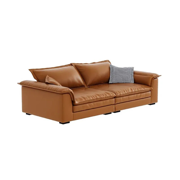 Italian Style Minimalist Living Room Sofa Leather Modern Floor Waterproof Sofa Armchair Luxury Canape Salon Prefabricated House