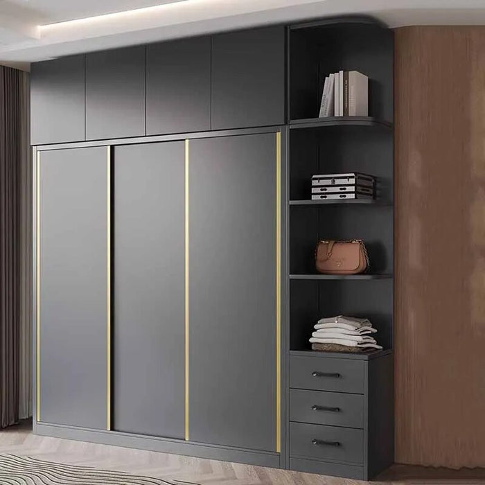 Girls Clothes Wardrobe Storage Black Gold Cube Display Wardrobe European Multifunction Vitrinas Cristal Expositoras Furniture