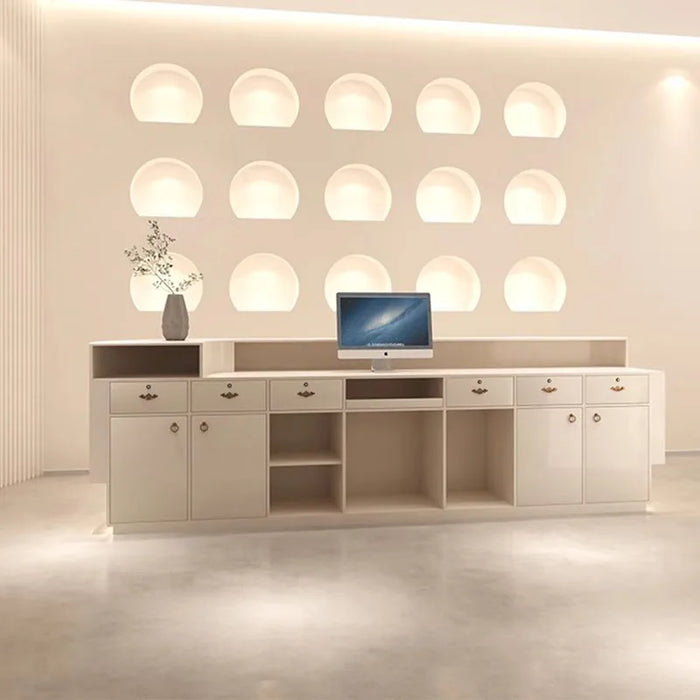 Shop Spa Reception Desk Bar Counter Modern White Conference Cashier Table Reception Desk Salon Bancone Reception Bar Furniture