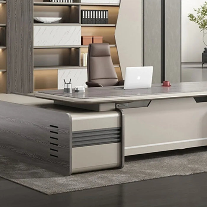 Executive Writing Desk Pullout Under Meeting Room Storage Office Desks Luxury Corner Scrivania Ufficio Lavoro Wood Furniture