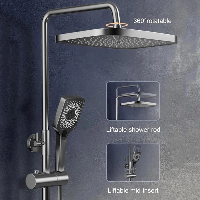 Bathroom Shower Full Set Digital LED Bathroom Shower Full Set Bathtub Shower System Rain Pressurized Hot Cold Shower Sets