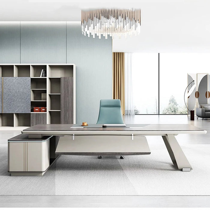 Luxury L Shape Work Table Corner Drawers Computer Meeting Office Desk Executive Storage Mesa De Escritorio Office Furniture