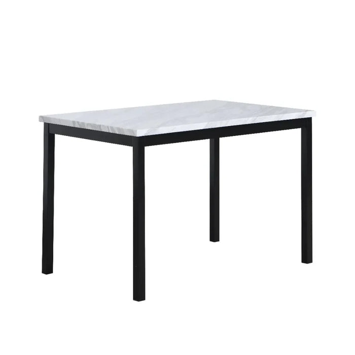Kitchen Furniture Off White Dinner Table Noyes Metal Dining Table With Laminated Faux Marble Top Livingroom Furniture Sets Set