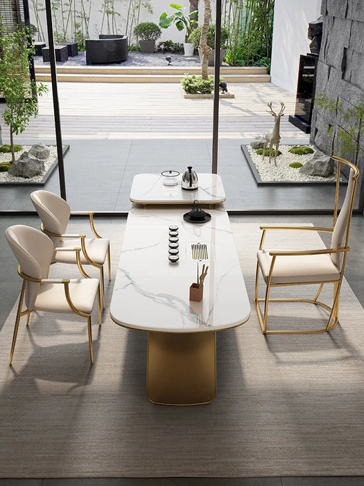 Modern luxury tea table design sense rock plate high-grade atmosphere desk tea table