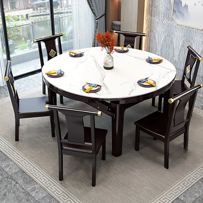 Chinese Style Eating Dining Table Induction Household Telescopic Dual Use Dining Table Set Mesa Comedor Kitchen Furniture QF50DT