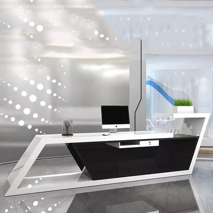 Cash Checkout Reception Desk Supermarket White Hair Salon Spa Premium Reception Desk Modern Theke Rezeption Luxury Furniture HDH