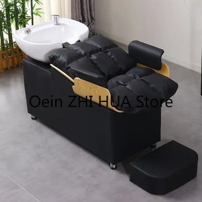 Barber Shop Hair Salon Shampoo Chairs Bed Head Spa Massage Lounge Shampoo Chairs Beauty Hairdressing Sillas Furniture QF50SC