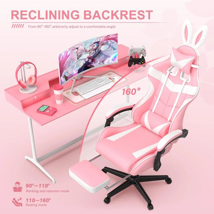 Gamer Desk Chair Sister Lovely Bunny Computer Gamer Chair (Pink)freight Free Gaming Chairs Armchair Gamming Game Games