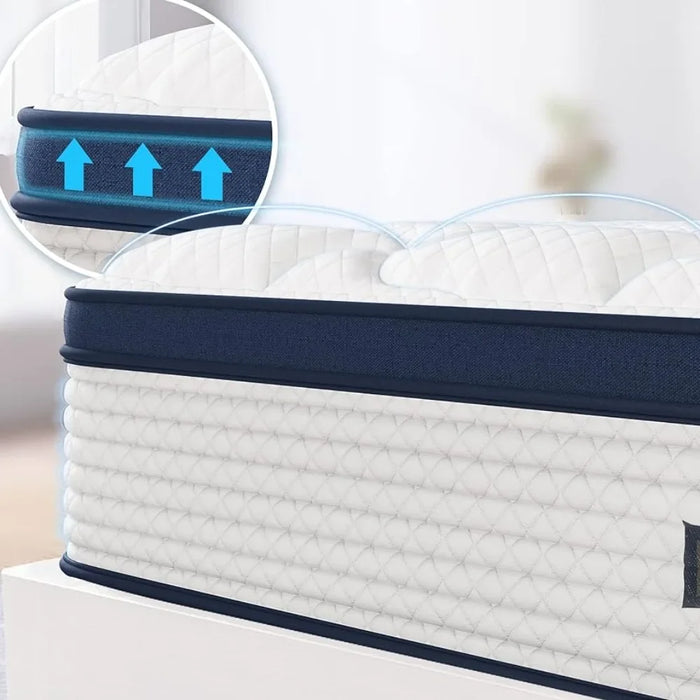 Deep Sleep 8 Inch Mattress Twin Size in a Box Mattresses Soft Hybrid Mattress Made in USA CertiPUR-US Certified Matress Bed King