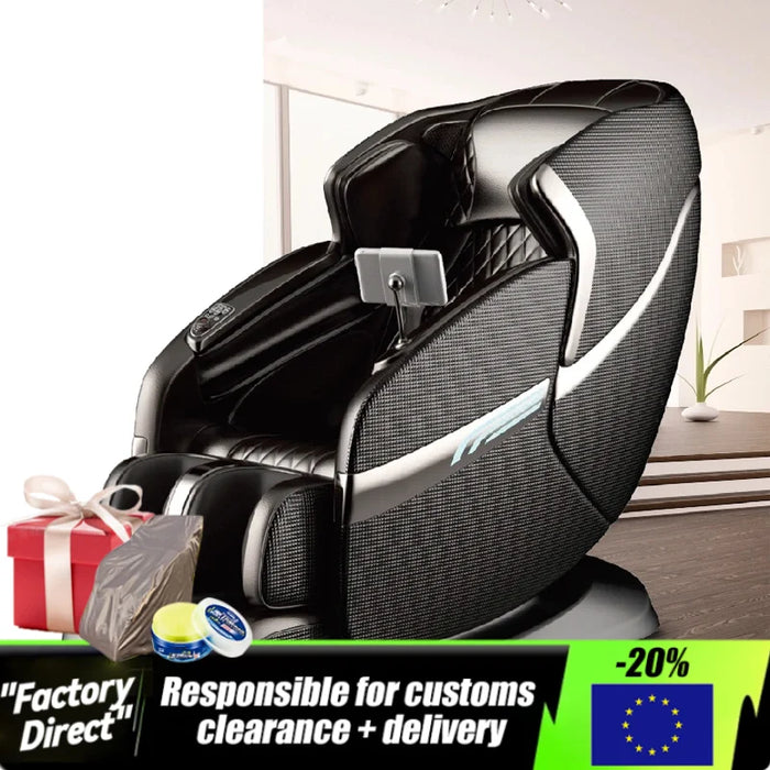 Jinkairui Luxury Zero-Gravity Intelligent Full-body Electric Massage Chair Bluetooth Music Heat , Cradle Knead Open Back Real 4D