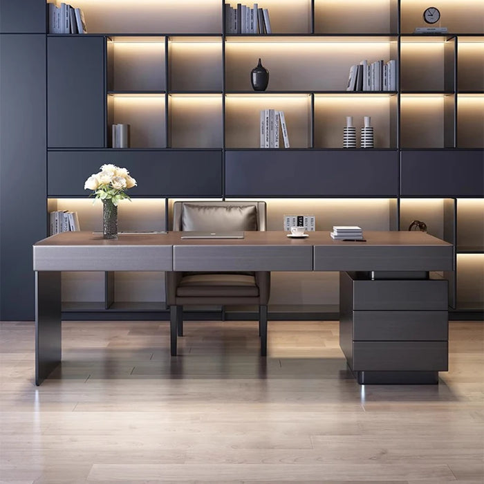 Storage Computer Workbench Black Executive Drawers Desktop Office Desks Standing Reception Scrivania Cameretta Office Furniture