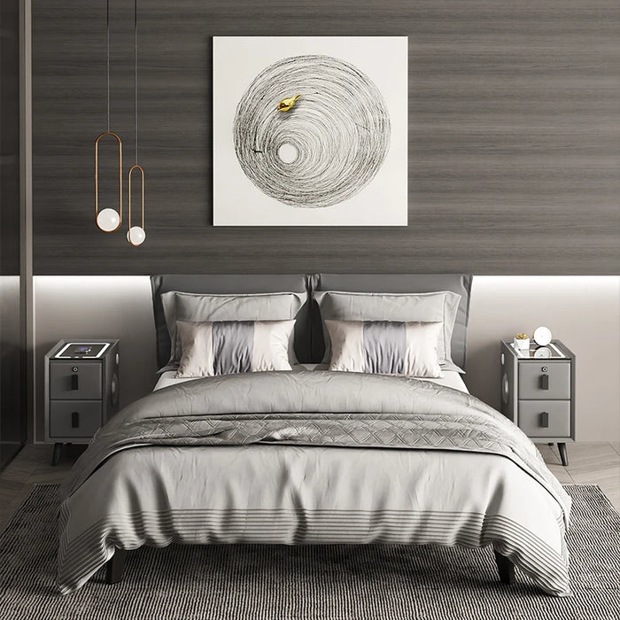 Modern Smart Nightstands Bedroom Bed Side Drawer Luxury Black Nightstand Nordic Armoires De Chambre Home Furniture XF25XP