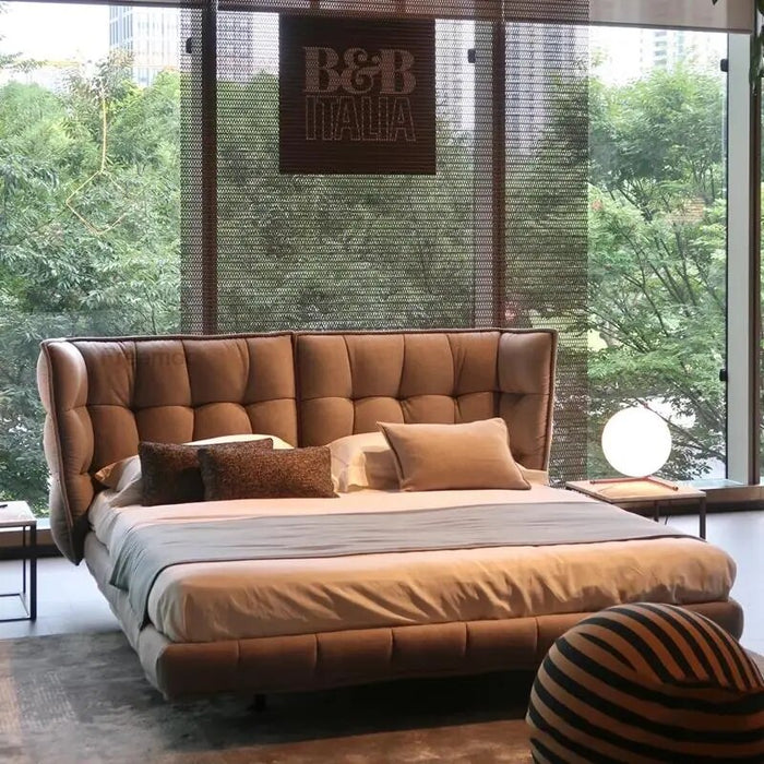 Modern Minimalist Leather Italian Double Bed Master Bedroom Fashionable Comfortable Bed Sets for Bedroom