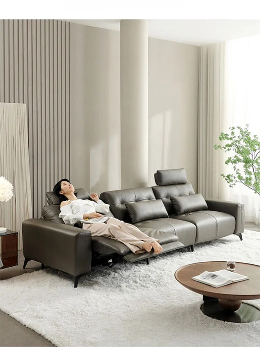 MANBAS Italian Genuine Leather Power Recliner Electric Reclining Sofa Set Functional Salon Cama Sectional Couch Theater Seat