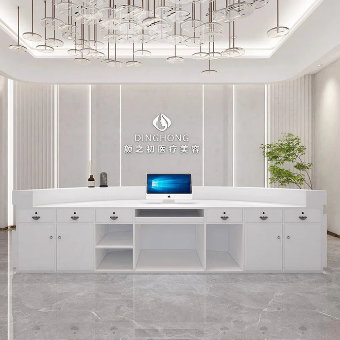 Modern Reception Desk Cashier Table Counter Luxury Acrylic Shop Cash Information Reception Desk Stand Schreibtisch Bar Furniture