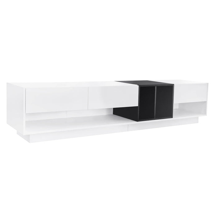 Sleek and Stylish TV Stand, Two-tone Media Console for TVs Up to 80'', Functional TV Cabinet with Versatile Compartment