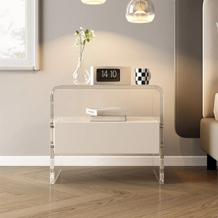 Acrylic Nightstand Mid Century Modern Simple Bedside Tables Bedroom Minimalist Suspension Designer Home Furniture WKNS