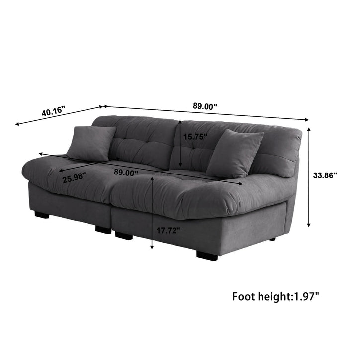 Minimalism Cloud Sofa Loveseat for Living Room Sofas Modern Luxry Soft  Counch Grey Velvet Fabric Counches Set Home Funiture