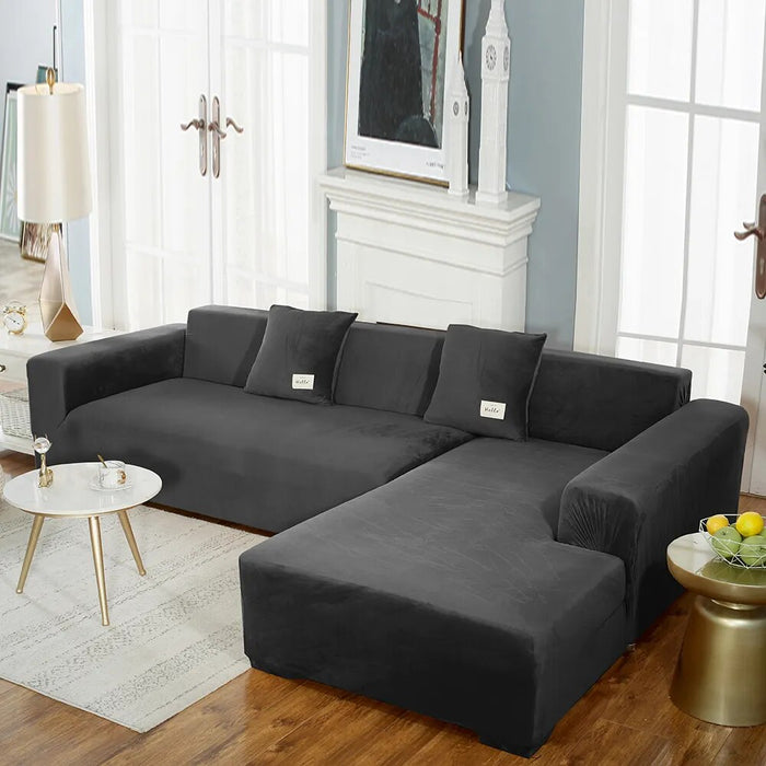 Velvet Sofa Covers Elastic Sectional Couch Cover L Shaped Sofa Slipcovers Case Armchair Chaise Lounge Case for Living Room