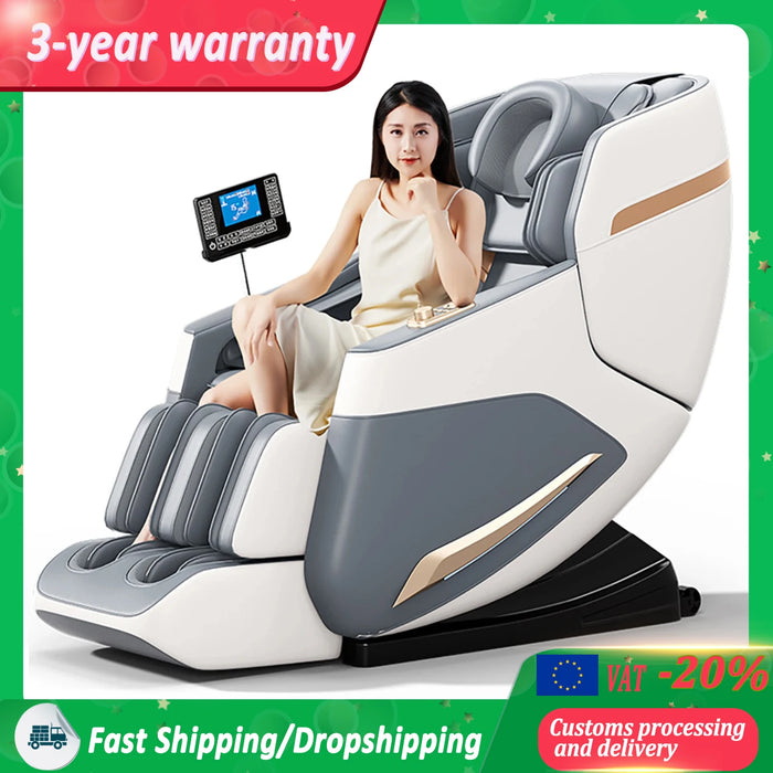 Massage Chair Full Body 8d Zero Gravity Luxury  Leathe  Electric 3D Spa Shiatsu Kneading Full Body Airbag Body Scan Sole  Chair