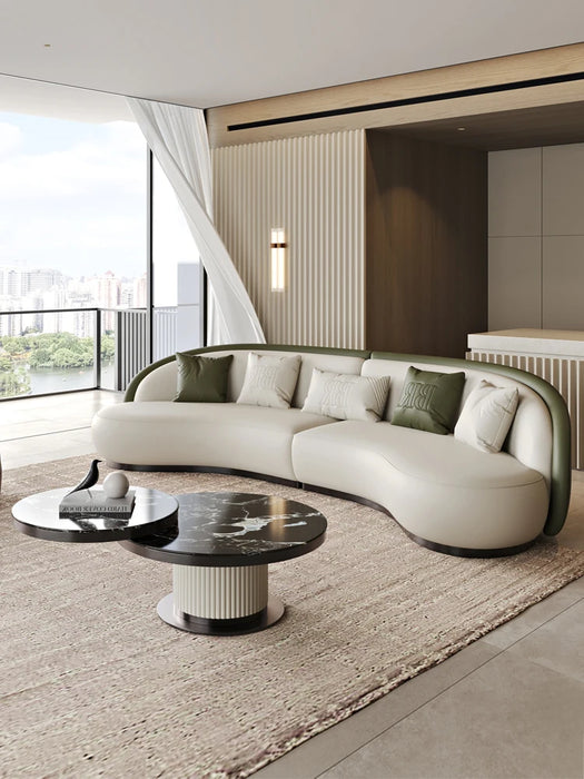 Italian Light Luxury Small and Medium Sized Apartment Simplicity Modern Living Room Curved Sofa
