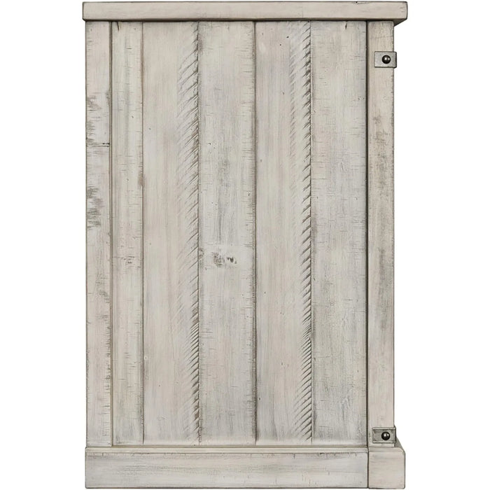 Modern Farmhouse TV Stand Fits TVs up to 58", Sliding Barn Doors with Adjustable Storage Shelves, Whitewash