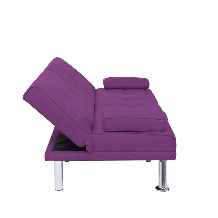 BSHTI 65.7 inch Futon Sleeper Sofa Bed, Tufted Backrest Sleeper Sofa Bed with Pillow Top Armrest