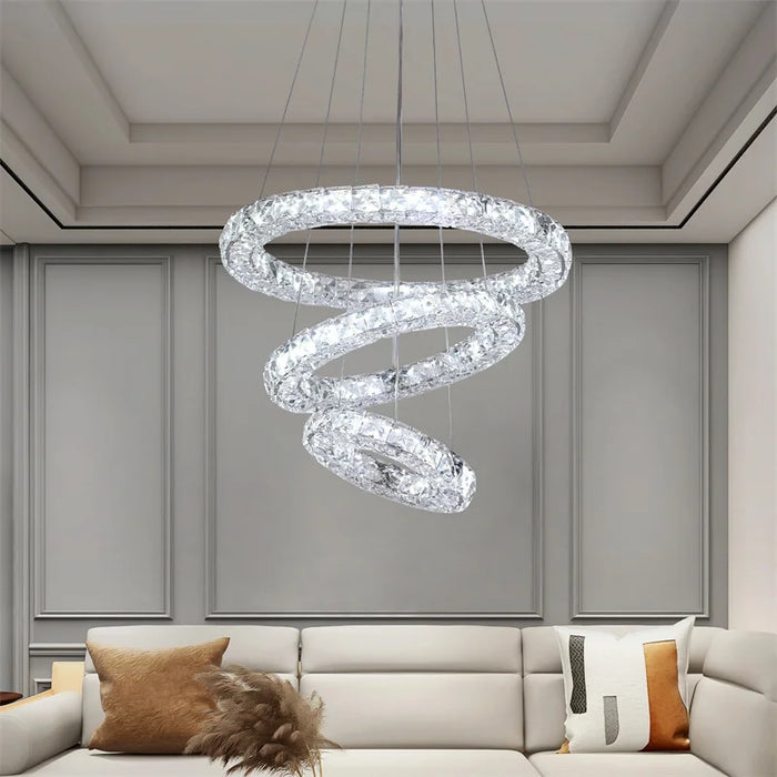 Nordic Modern Crystal Ceiling Lamp Indoor Lighting New Ring  Chrome Lustre Chandelier For Living Room Pendant Lights Luminaire