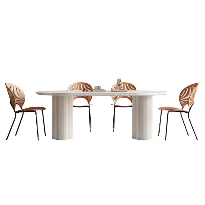 Design Nordic Dining Table Luxury Simple Oval Slate Coffee Tables White Modern Mesa Comedor Meuble Kitchen Furniture YX50CZ
