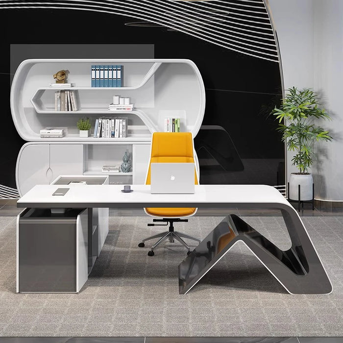 White Computer School Desk Study Gaming Office Vanity Reception Desks Writing Executive Schreibtisch Media Console Furniture