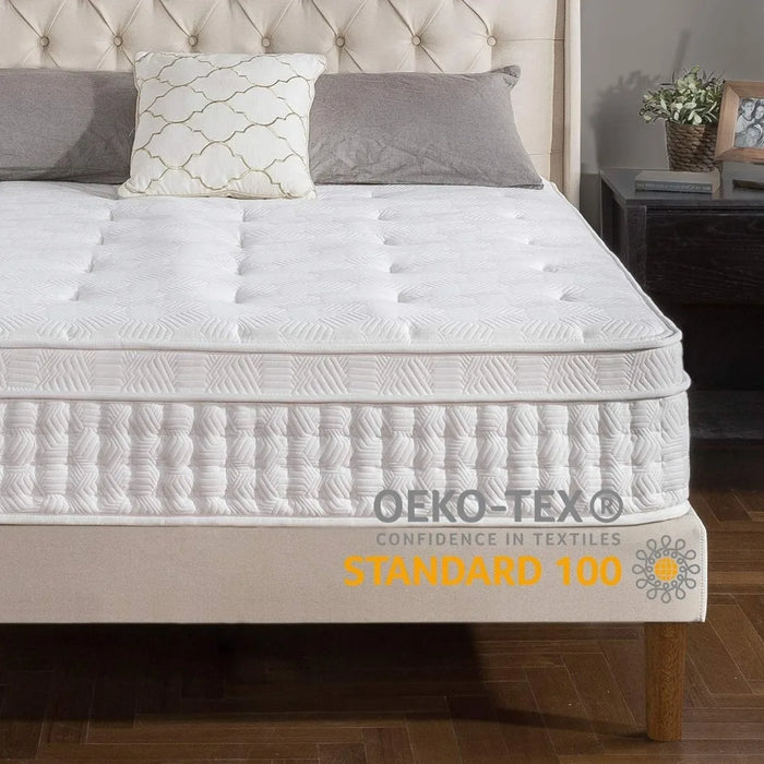 Queen mattress,13Inch Euro Top Pocket Hybrid Mattresses/Pressure Relief /Pocket Innersprings for Motion Isolation,Queen mattress