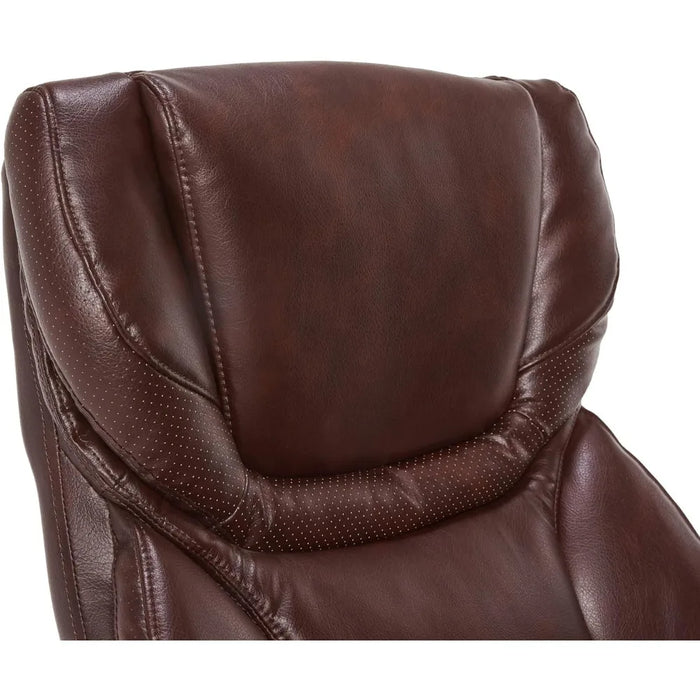 Office chair, adjustable high backrest with lumbar support, ergonomic computer chair, bonded leather, game chair