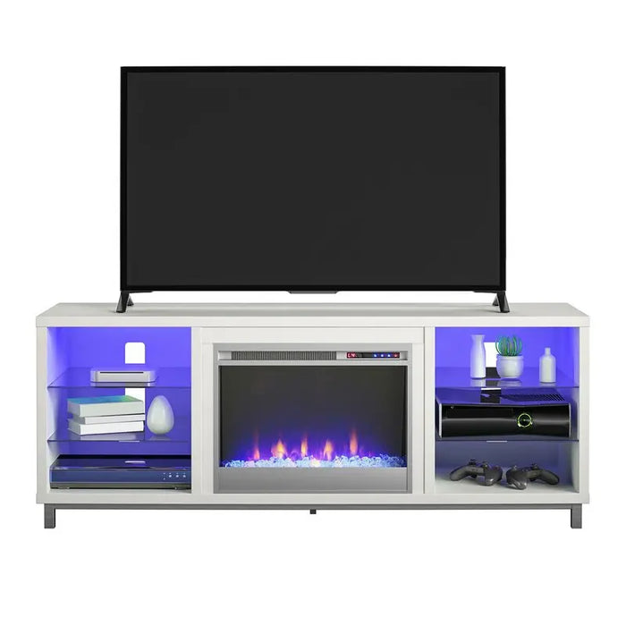 Modern Luxury TV Stand for TVs up to 70" with Fireplace Included TV Cabinet TV Table TV Stand for Living Room Furniture