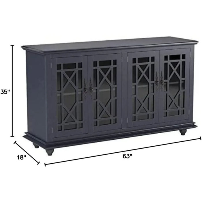 63" TV Stand Tv Stands Modern for Living Room Sets Furniture for Television W X 35" H Catalina Blue Freight Free Wall Shelves
