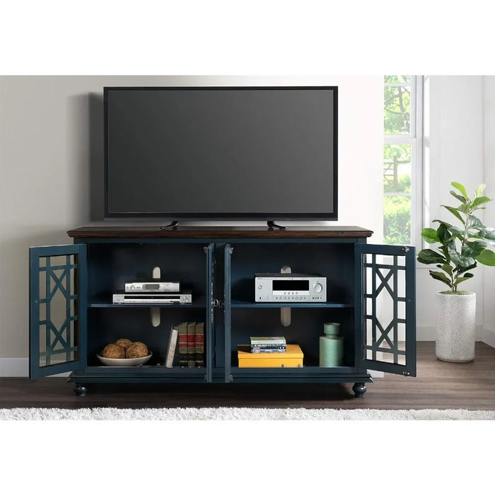 63" W X 35" H Tv Cabinet Palisades TV Stand Catalina Blue With Coffee Top Freight Free Living Room Furniture Home