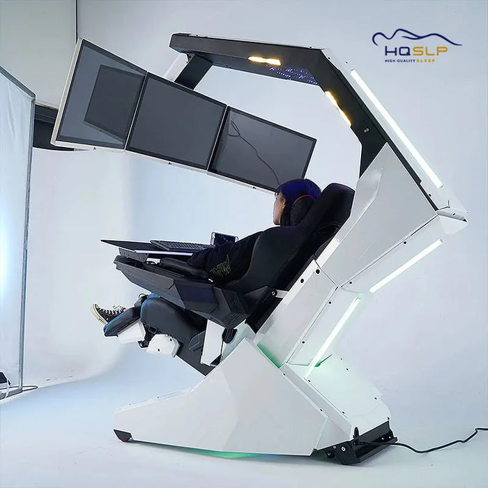 Luxury Gaming Gamer Computer Chair Massage pu Leather led Black White Pink Scorpion Racing Gaming Chair with Footres