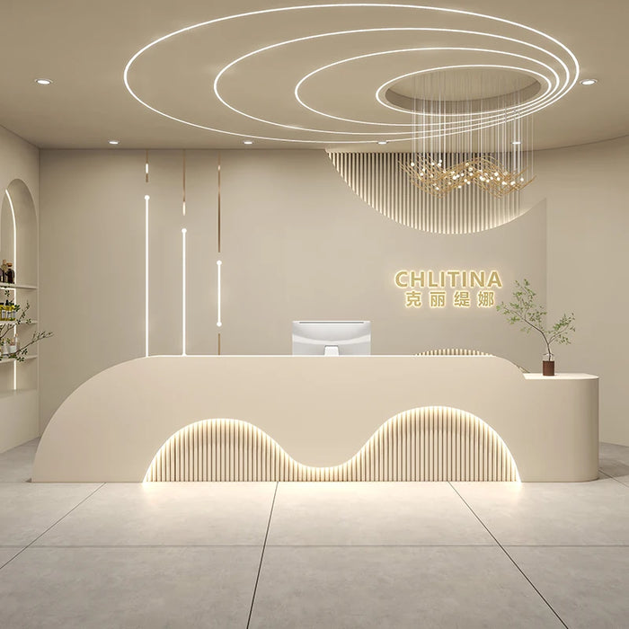 Store Shopping Reception Desk Cash Modern Display Front Beauty Reception Desk Salon Comptoir De Caisse Boutique Shop Furniture
