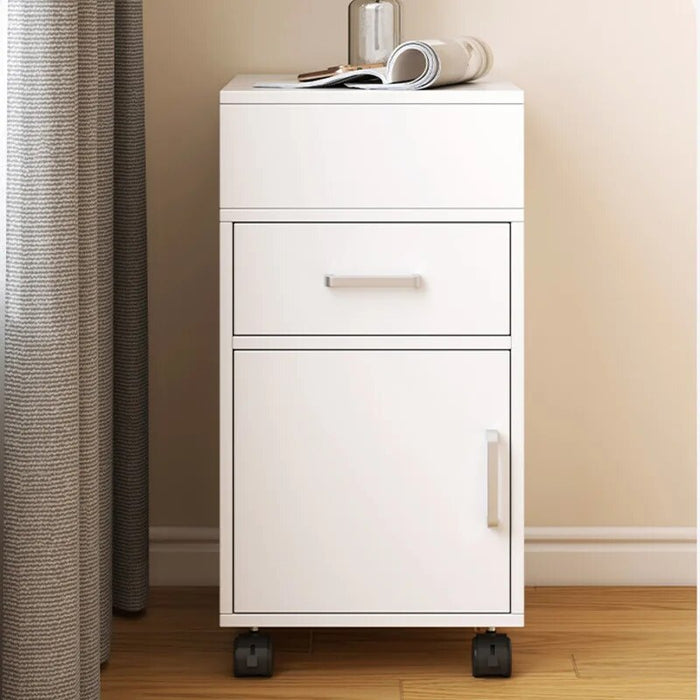 Storage Cabinet Simple Modern Night Tables Small With Roller Mobile Nightstands Bedroom Narrow Seam Sofa Coffee Table
