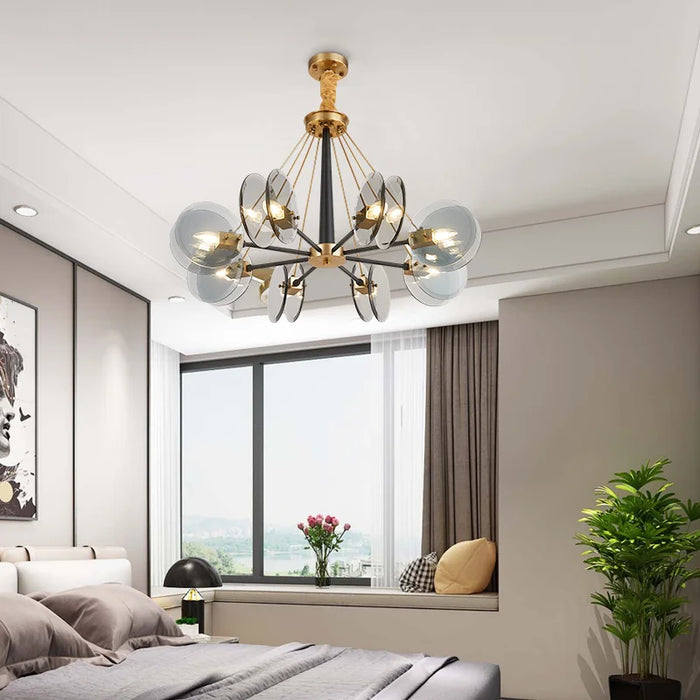 Nordic Postmodern LED Glass Chandelier Living Atmospheric Light Luxury Lamps Bedroom Hotel Shop Restaurant Bar Chandelier