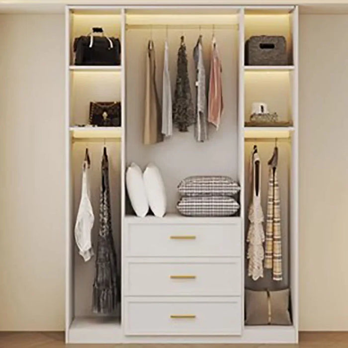 Nordic Display Wardrobes Wooden Glass Storage Apartment Tall Simple Cabinets Luxury Clothes Armario De Ropa Salon Furnitures