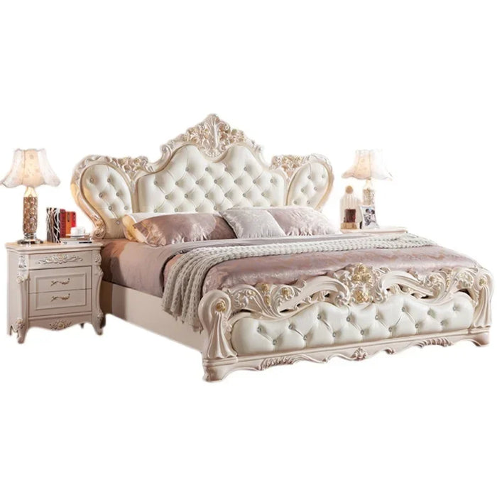 Queen Nordic Luxury Bed Under Storage King Modern Bedroom Bed Wood Genuine Leather Letto Matrimoniale Multifunzione Furniture