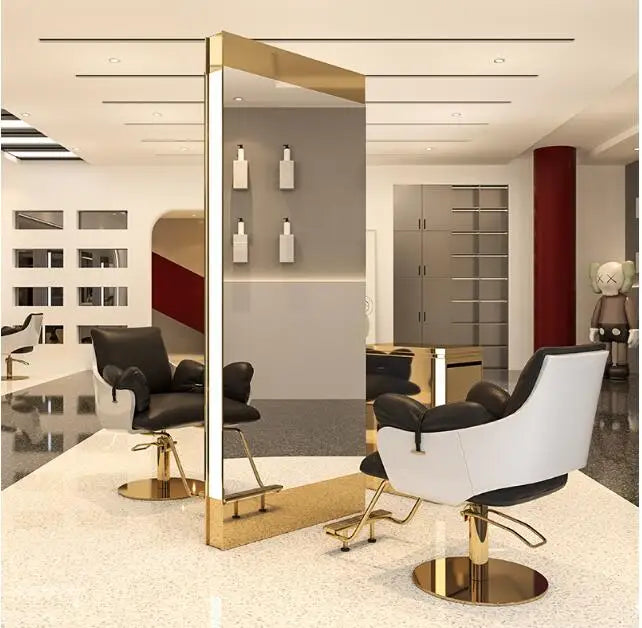 Hairdressing shop mirror desk hair salon special single and double side floor-to-ceiling mirror barbershop mirror with light hot